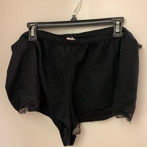 Black silky/satiny Victoria secret sleep/lingerie short with lace detailing